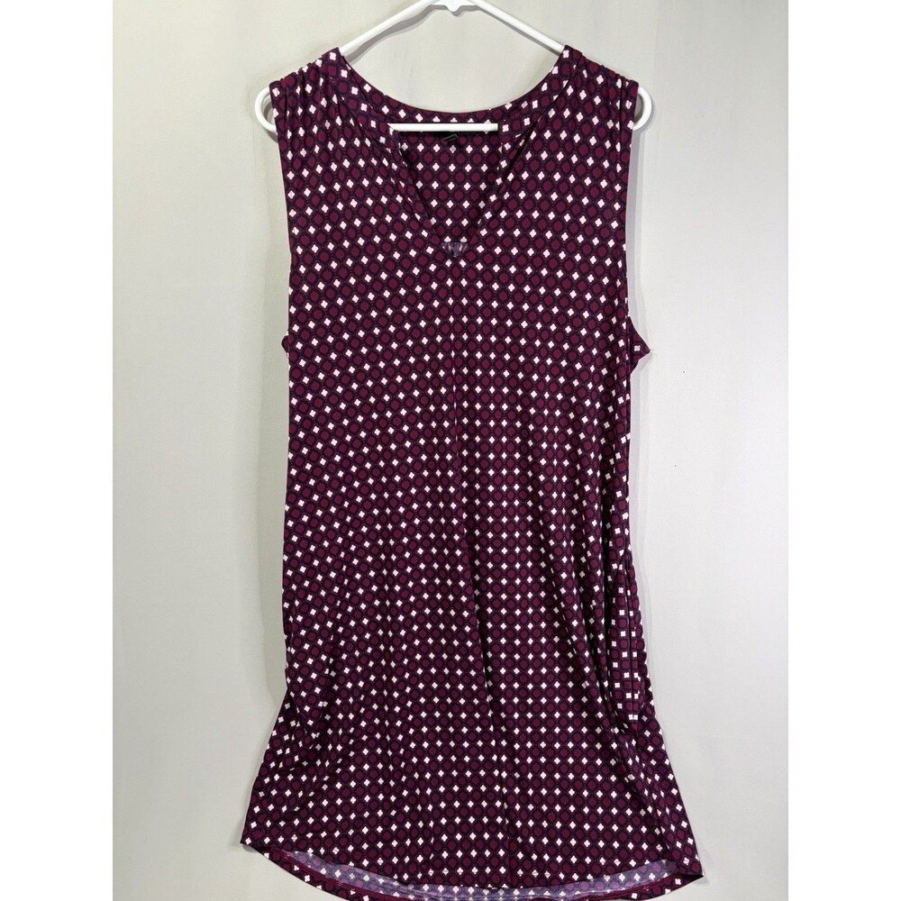 BANANA REPUBLIC Purple Flora Dress XL Sleeveless V-Neck